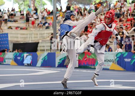 Foro Italico, Rome, Italy, June 10, 2023, Julyana Al-Sadeq (JOR) vs Aya Shehata (EGY) -67kg W  during  World Taekwondo Grand Prix day2 - Taekwondo Stock Photo