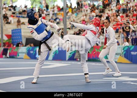 Foro Italico, Rome, Italy, June 10, 2023, Julyana Al-Sadeq (JOR) vs Aya Shehata (EGY) -67kg W  during  World Taekwondo Grand Prix day2 - Taekwondo Stock Photo