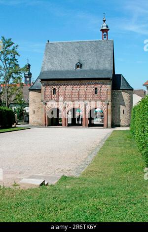 Entrance, former Benedictine Abbey, Lorsch, Hesse, Germany Stock Photo