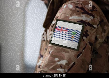 Commissioner of British Indian Ocean Territory Soldier, Soldier with flag Commissioner of British Indian Ocean Territory, Commissioner of BIOT flag on Stock Photo