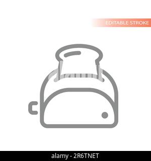 Bread toaster line vector icon. Toasted bread outlined symbol. Stock Vector