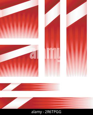 Light burst with copy-space. Website banners in various sizes: 300x300, 300x250, 120x600, 160x600, 468x60, 7828x90. Linear gradients, blends, clipp... Stock Vector