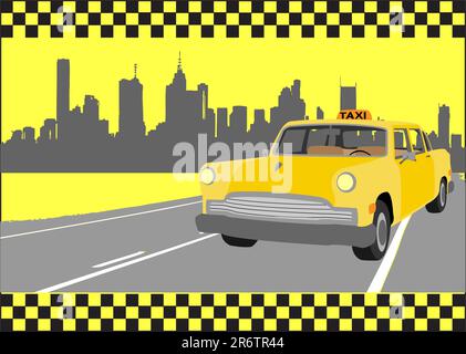 buisness card of taxi, vector illustration Stock Vector