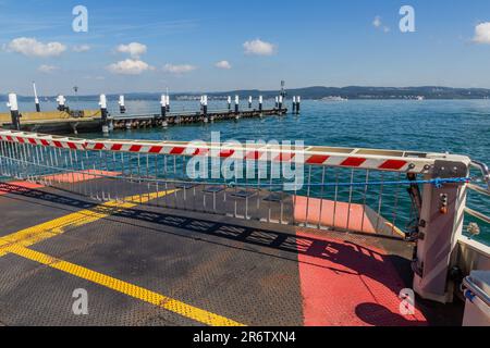 Ferry deck in Konstanz (Constance) at Lake Constance, Baden-Wurttemberg state, Germany Stock Photo