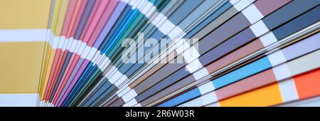 Palette fan with different multicolored color samples Stock Photo