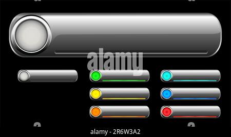 Light buttons "on" and "off" in different colors Stock Vector