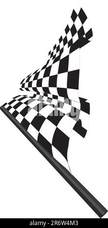 Black and white checked racing flag. Vector illustration. Stock Vector