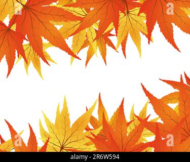 Backgroundframe from  maple  leaves. Vector illustration. Stock Vector