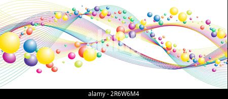Colourful lines background on sea theme for design use Stock Vector