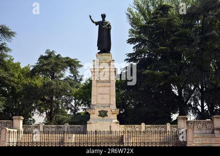Monument  dedicated to Publio Virgilio Marone in a park on a sunny day Stock Photo
