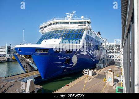 Moored cruise ferry M/S Finlandia of Eckerö Line shipping company in Port of Tallinn passenger harbor, Estonia Stock Photo