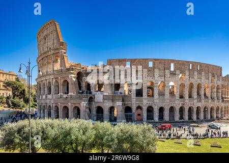 The Colosseum in the centre of Rome, the largest ancient amphitheatre ever built, Rome,Italy Stock Photo