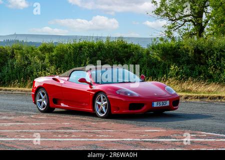 2005 Red Ferrari 360 Modena at the Classic & Performance Motor Show at Hoghton Tower Stock Photo