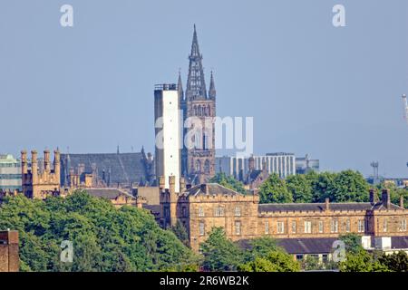 aerial view of the city glasgow university sandwiched with gartnavel hospital Stock Photo