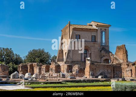 The Casina Farnese and remains of the Domus Flavia (Flavian Palace) on the Palatine Hill,Rome, Italy Stock Photo