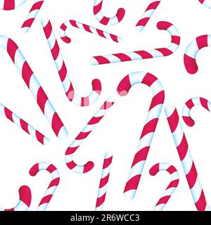Repeating pattern of candy canes. Stock Vector