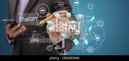 AI (Artificial Intelligence) concept. High Stock Photo