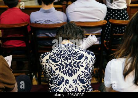 London, 11th June, 2023. The annual Corpus Christi procession takes place in Central London, in a route starting in Soho, processing up Regents Street, along Oxford and Bond Street and ending near Selfridges. Stock Photo