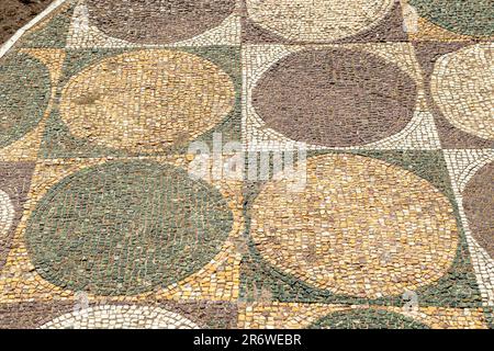 Richly decorated floor mosaics at The Baths Of Caracalla, The Baths of Caracalla were the second-largest ancient thermae in Rome, Italy Stock Photo