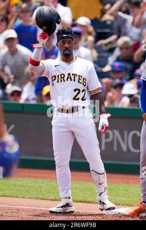 Pittsburgh Pirates designated hitter Andrew McCutchen (22) reacts during a  MLB game against the San Francisco Giants, Wednesday, May 31, 2023, at Orac  Stock Photo - Alamy