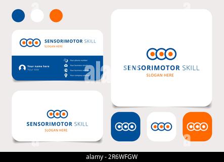 Sensorimotor skill logo design with editable slogan. Branding book and business card template. Stock Vector