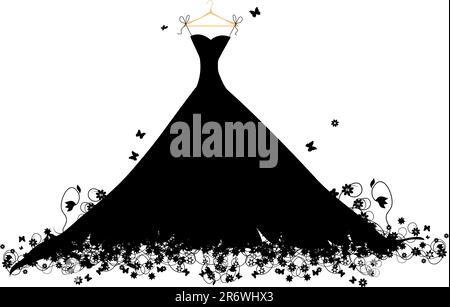 Dress black on hander, vector illustration Stock Vector