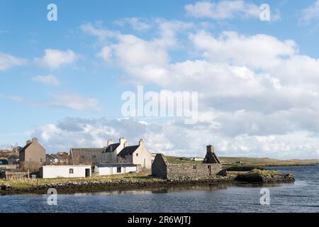 Walls is a small settlement on the south side of West Mainland, Shetland. Stock Photo
