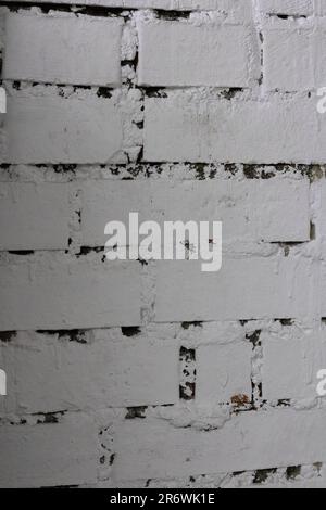 photo texture of a white brick wall vertical view Stock Photo