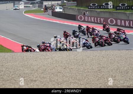 Misano Adriatico, Ita. 11th June, 2023. Start race MotoGP the drivers are starting from the starting grid during the MotoGP Oakley Italian Grand Prix Tissot Race Sunday, MotoGp of Italy - at Mugello Circuit on June 11, 2023 in Scarperia, Italy. (Photo by Fabio Averna/Sipa USA) Credit: Sipa USA/Alamy Live News Stock Photo