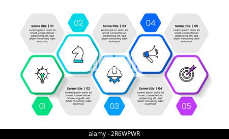 Five Steps Teamwork Chart Slide Template Stock Vector Image & Art - Alamy