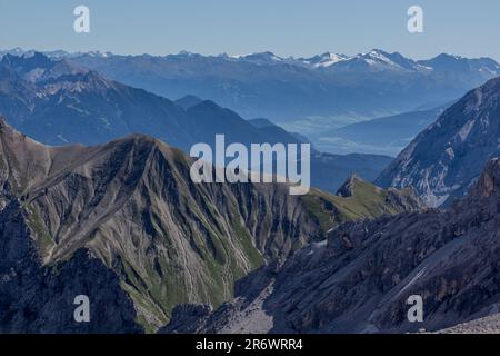 View of mountains from Zugspitze, Germany Stock Photo