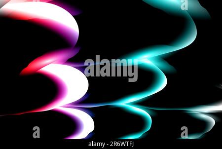 Abstract texture of unusual beautiful luminous light airy bright waves of lines of energetic magical magical multicolored overflowing. The background. Stock Vector