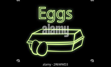 egg packaging neon icon. Simple thin line, outline vector of Food icons for UI and UX, website or mobile application. Stock Vector