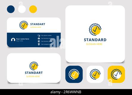 Standart logo design with editable slogan. Branding book and business card template. Stock Vector