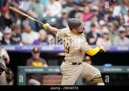 San Diego Padres catcher Gary Sanchez (99) in the ninth inning of a  baseball game Saturday, June 10, 2023, in Denver. (AP Photo/David  Zalubowski Stock Photo - Alamy