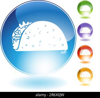 Taco crystal icon isolated on a white background. Stock Vector