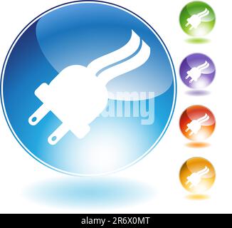 Plug crystal icon isolated on a white background. Stock Vector