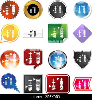 Meter icon set isolated on a white background. Stock Vector