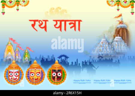 Vector Illustration of Ratha Yatra of Lord Jagannath, Balabhadra and