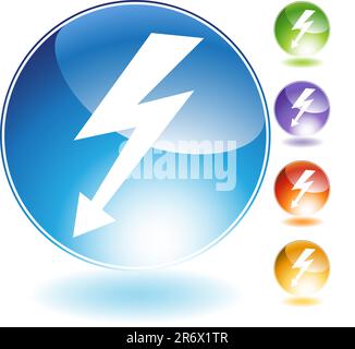 High voltage crystal icon isolated on a white background. Stock Vector