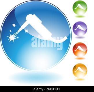 Welding torch crystal icon isolated on a white background. Stock Vector