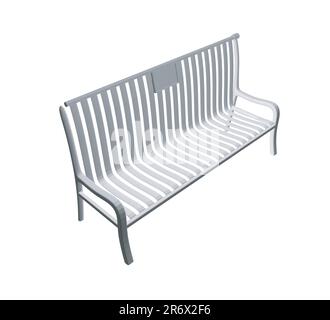 Polygonal Vector Bench isolated. Wooden bench isolated on white background. Park bench isolated over a white background, wrought-iron bench, vector il Stock Vector