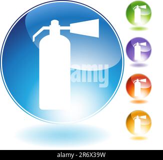 Fire extinguisher crystal icon isolated on a white background. Stock Vector