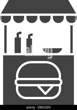 Burger Stall icon vector image. Stock Vector