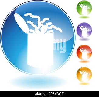 Worm can crystal icon isolated on a white background. Stock Vector