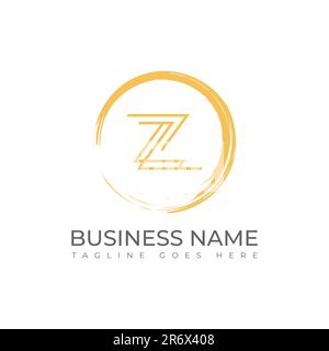 Initial letter Z logo zen spa and massage beauty logo design. Letter z inside of Brush Painting - Enso Zen Circle Vector Zen logo - Vector Stock Vector