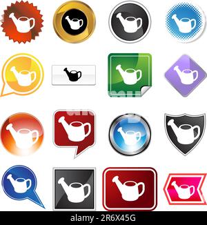 Watering can icon set isolated on a white background. Stock Vector