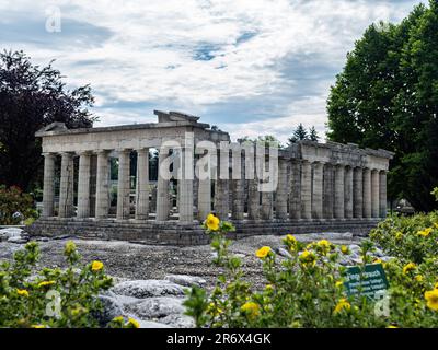 Park Minimundus am Worthersee, Klagenfurt, Carinthia, Austria, no people, miniature Acropolis, Athens, Greece Stock Photo
