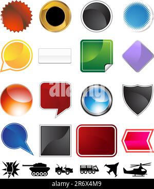Military variety set isolated on a white background. Stock Vector