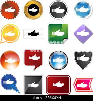 Handshake variety set isolated on a white background. Stock Vector